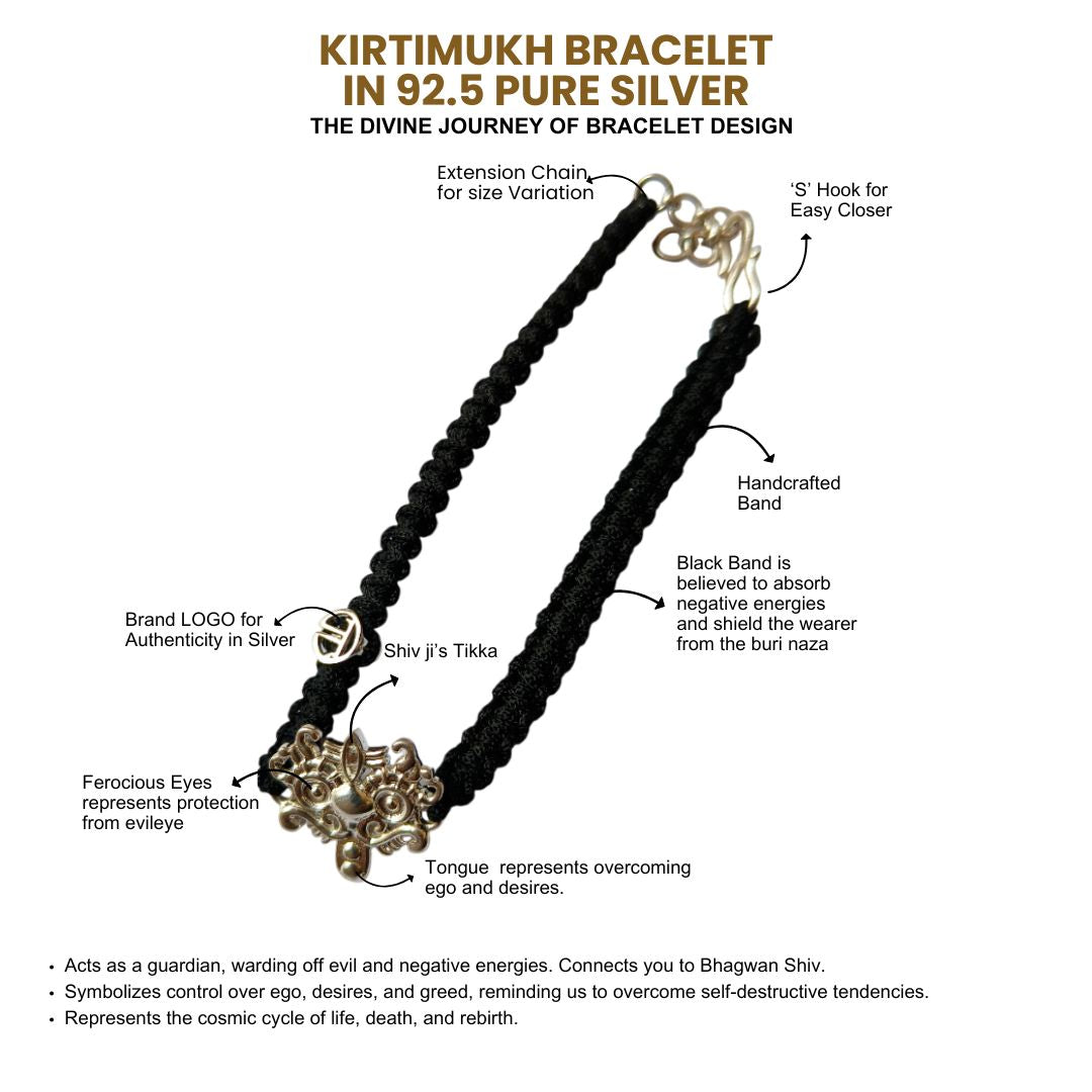 Men- Kirtimukh 92.5 Silver Bracelet