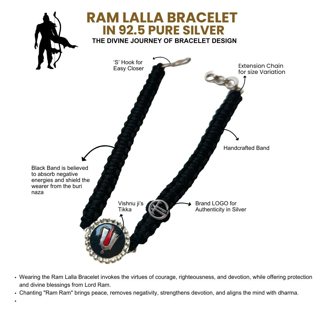 Men- Ram Lalla 92.5 Pure Silver Bracelet