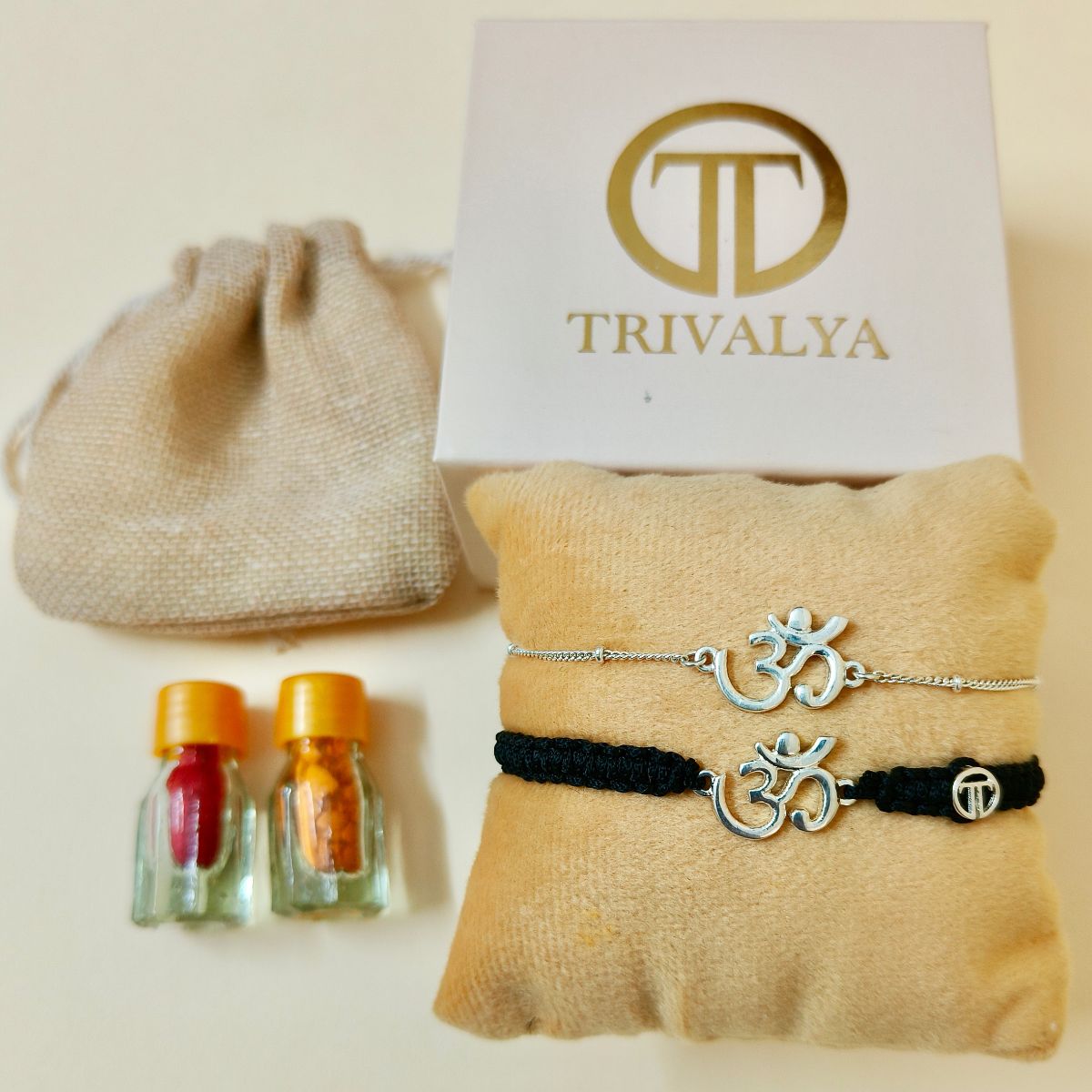 Couple Om Blessing Kit with Silver Belpatra