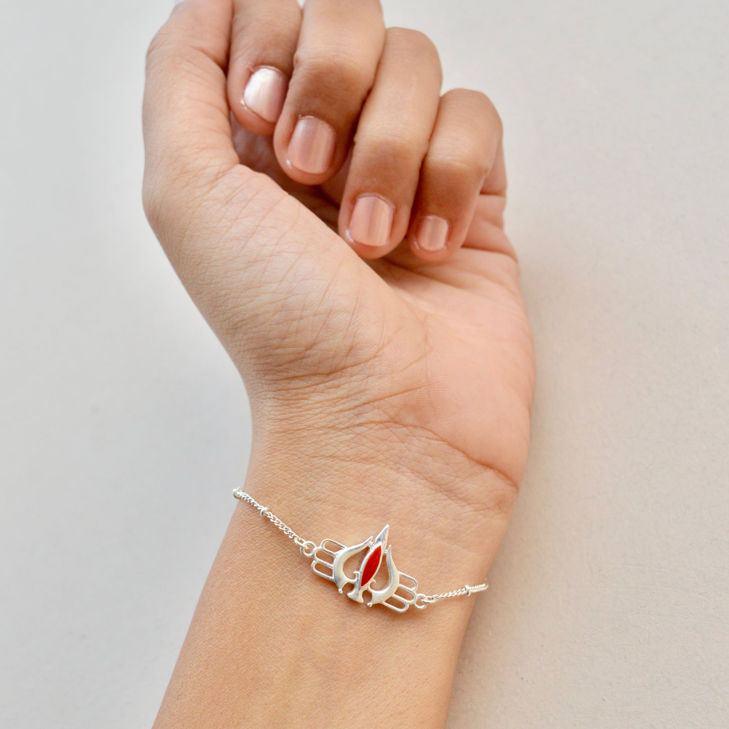 Women- Mahadev's Trishul in 92.5 Silver Bracelet with Free Belpatra