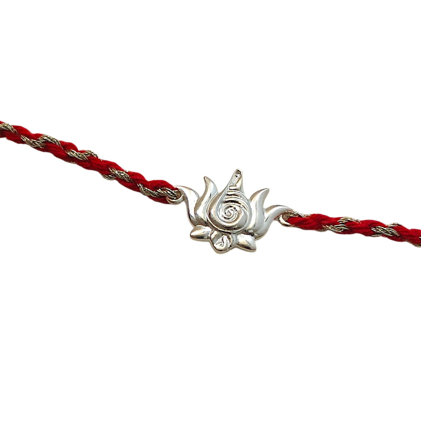 LakshmiNarayan Lotus Rakhi in 92.5 Pure Silver
