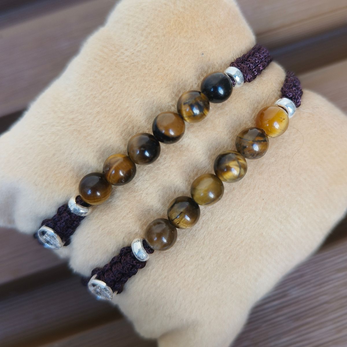 Tiger Eye Couple Bracelets in 92.5 Silver