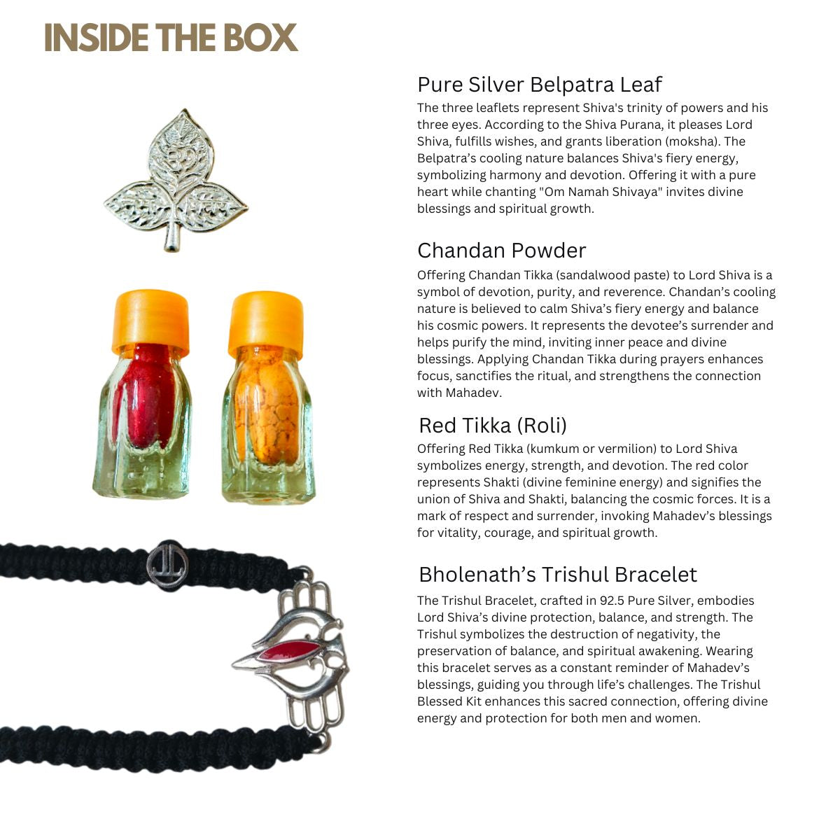 Mahadev's Trishul Blessing kit with Silver Belpatra