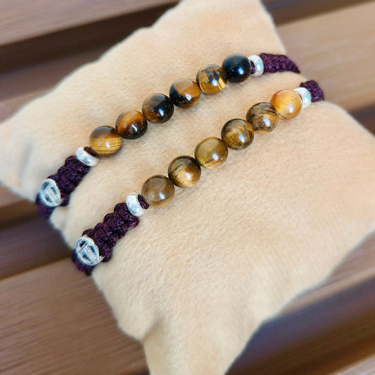 Tiger Eye Couple Bracelets in 92.5 Silver