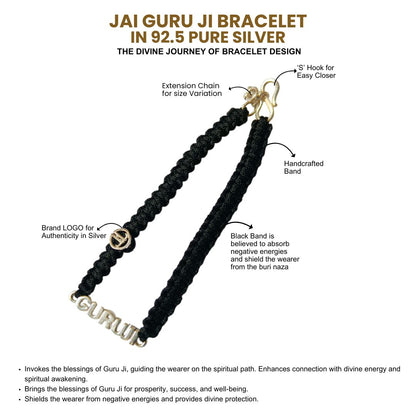 Men- Guru Ji 92.5 Pure Silver Bracelet