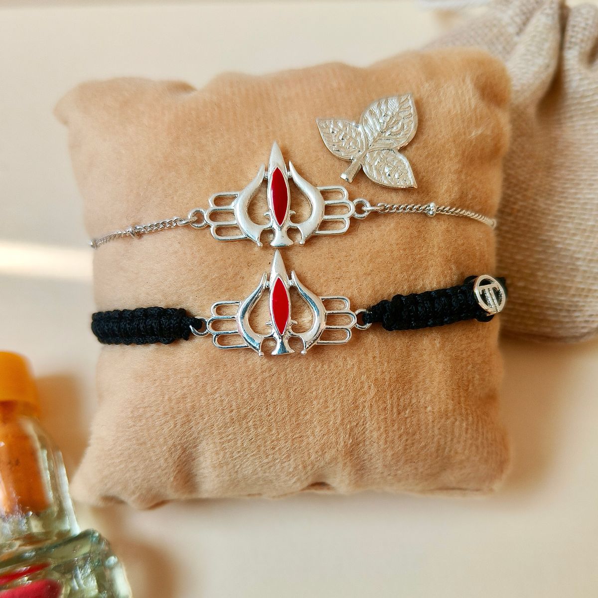 Couple Trishul Blessing Kit with Silver Belpatra