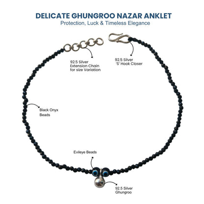 Delicate Ghungroo Nazar Anklet – Protection, Luck & Timeless Elegance