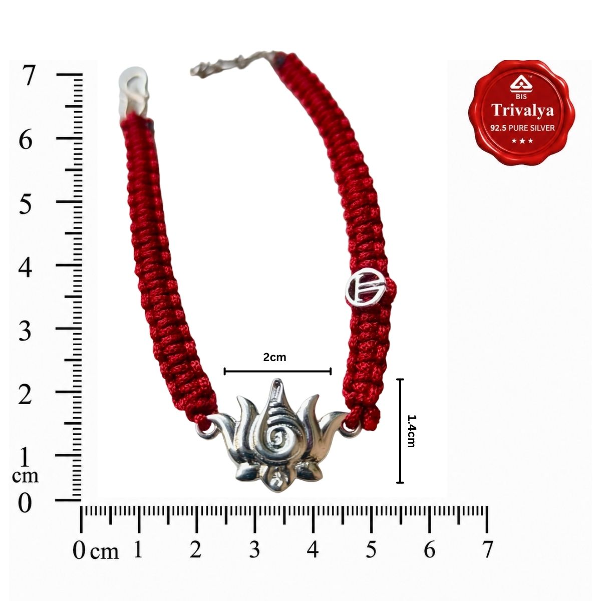 Men- Lakshmi Narayan Lotus in 92.5Pure Silver Bracelet