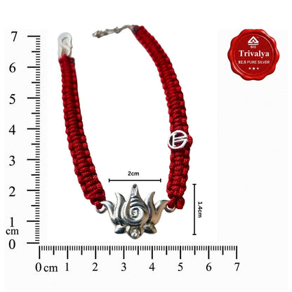 Men- Lakshmi Narayan Lotus in 92.5Pure Silver Bracelet