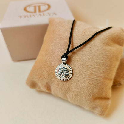 Surya Pendant Made in Pure Silver with Free Black Cord