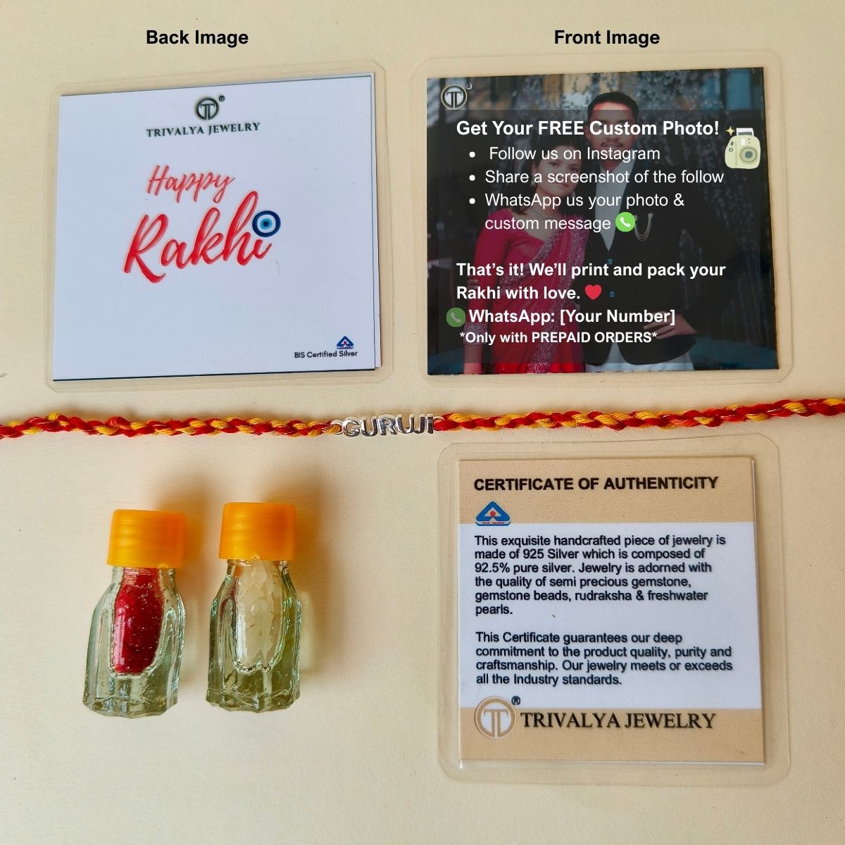 Guru Ji Rakhi in 92.5 Pure Silver