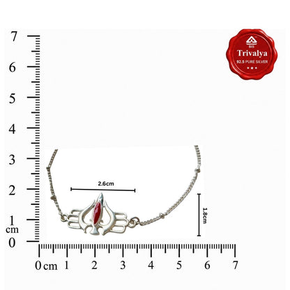 Women- Mahadev's Trishul in 92.5 Silver Bracelet with Free Belpatra