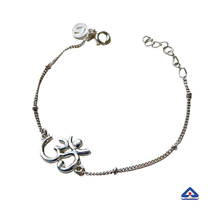Women- Om 92.5 Pure Silver Bracelet with Free Belpatra