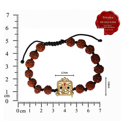 The Red Jai Jagannath Bracelet with 5 Mukhi Nepali Rudraksh