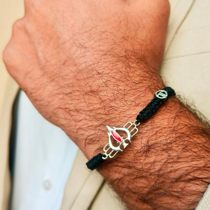 Men- Mahadev's Trishul in 92.5 Silver Bracelet