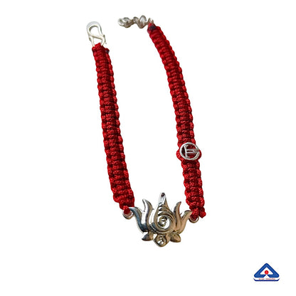 Men- Lakshmi Narayan Lotus in 92.5Pure Silver Bracelet