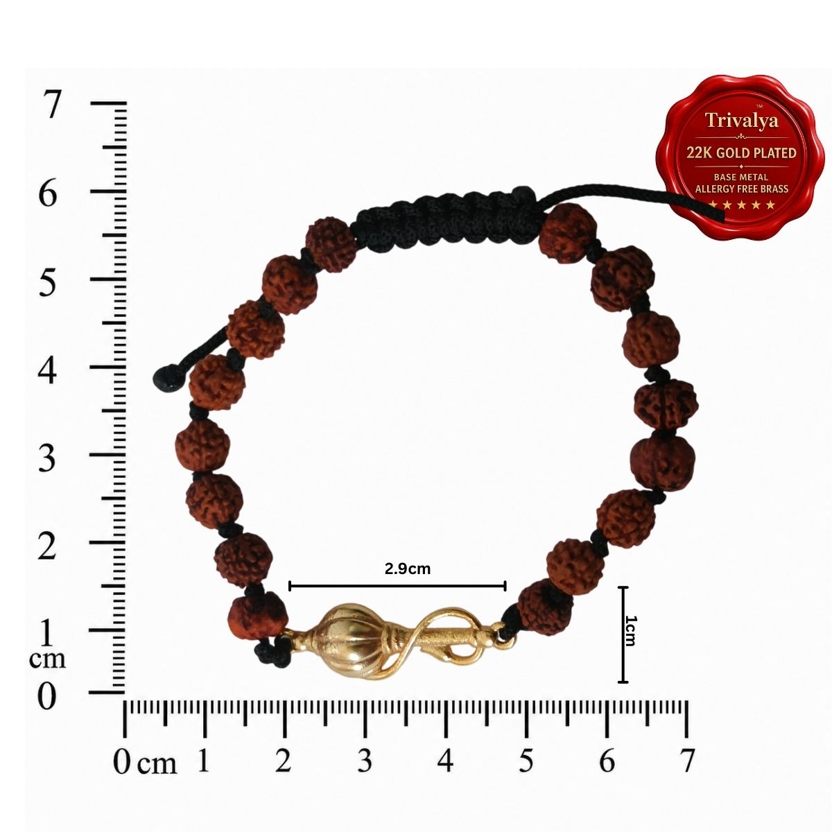 Red- Vayuputra Gada Bracelet with 5 Mukhi Nepali Rudraksh