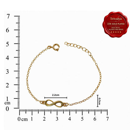 Women Infinity Bracelet in 22k Gold Plating