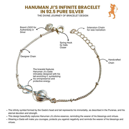Women-Pawanputra Full Gada 92.5 Pure Silver Bracelet