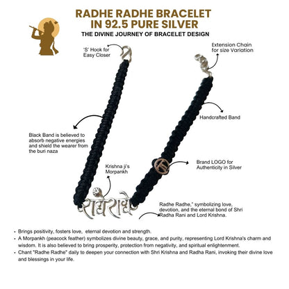 Men- Radhe Radhe 92.5 Silver Bracelet