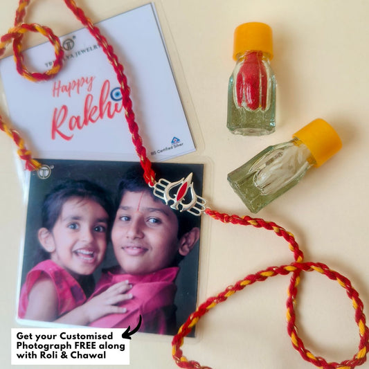 Mahadev's Trishul Rakhi in 92.5 Pure Silver