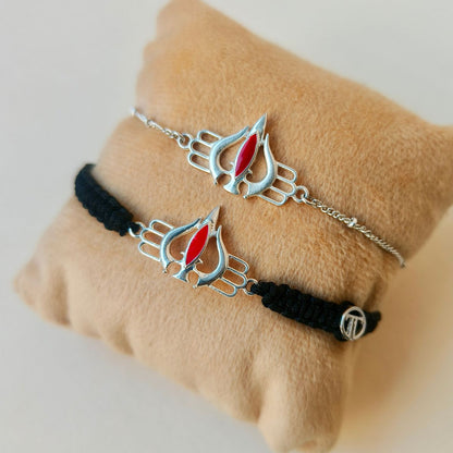 Combo- Bholenath's Trishul 92.5 Silver Bracelet