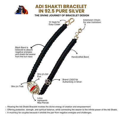 Men- Adi Shakti 92.5 Pure Silver Bracelet