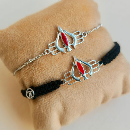 Combo- Bholenath's Trishul 92.5 Silver Bracelet