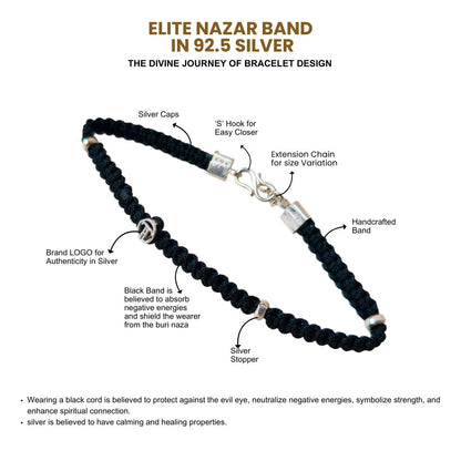 Unisex- Elite Nazar Band in 92.5 Silver
