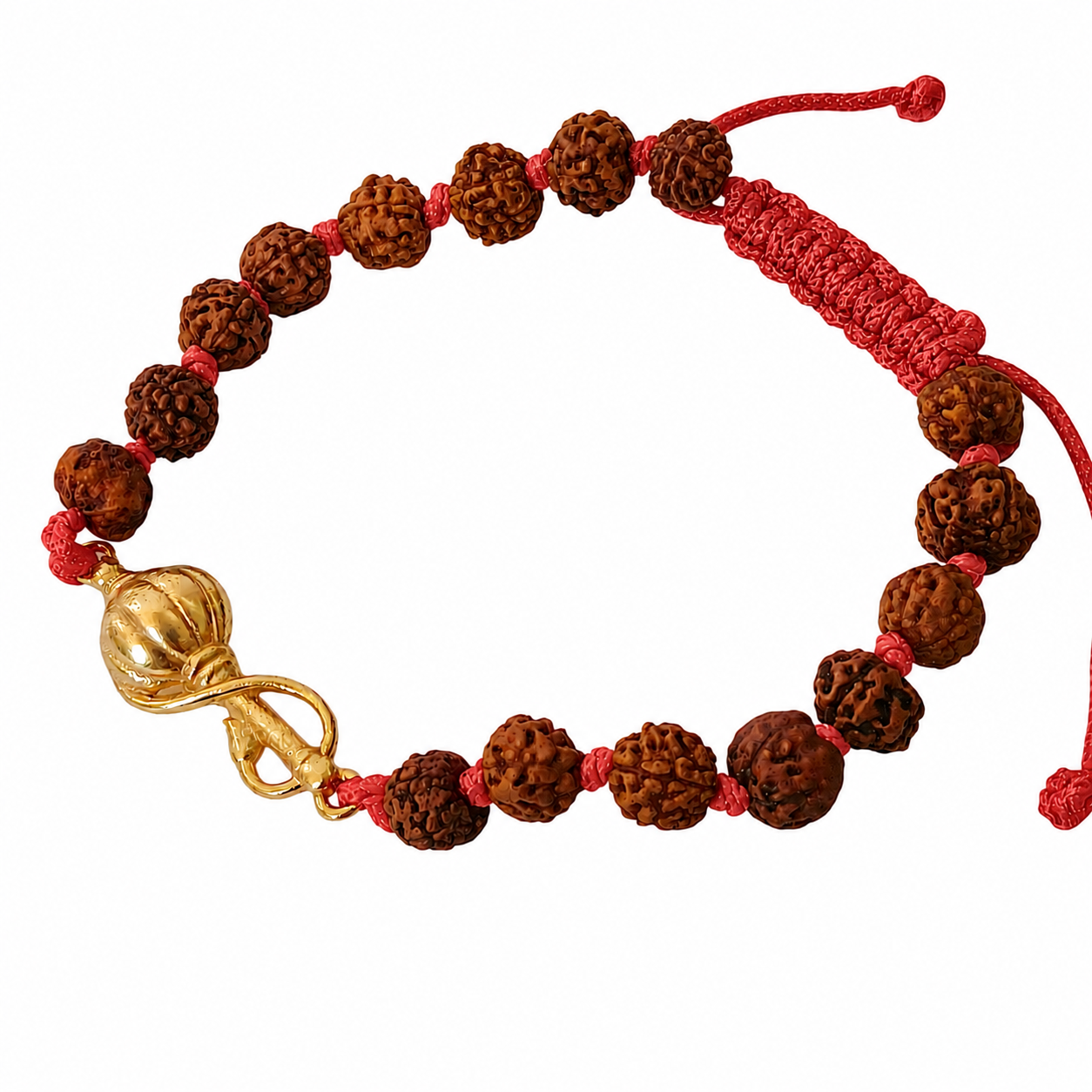 Red- Vayuputra Gada Bracelet with 5 Mukhi Nepali Rudraksh