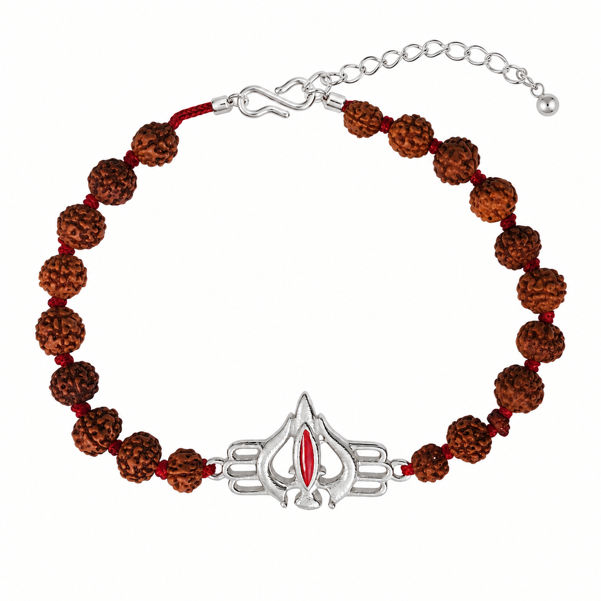 Mahadev’s Trishul Bracelet in 92.5 Pure Silver with Rudrakhs Band