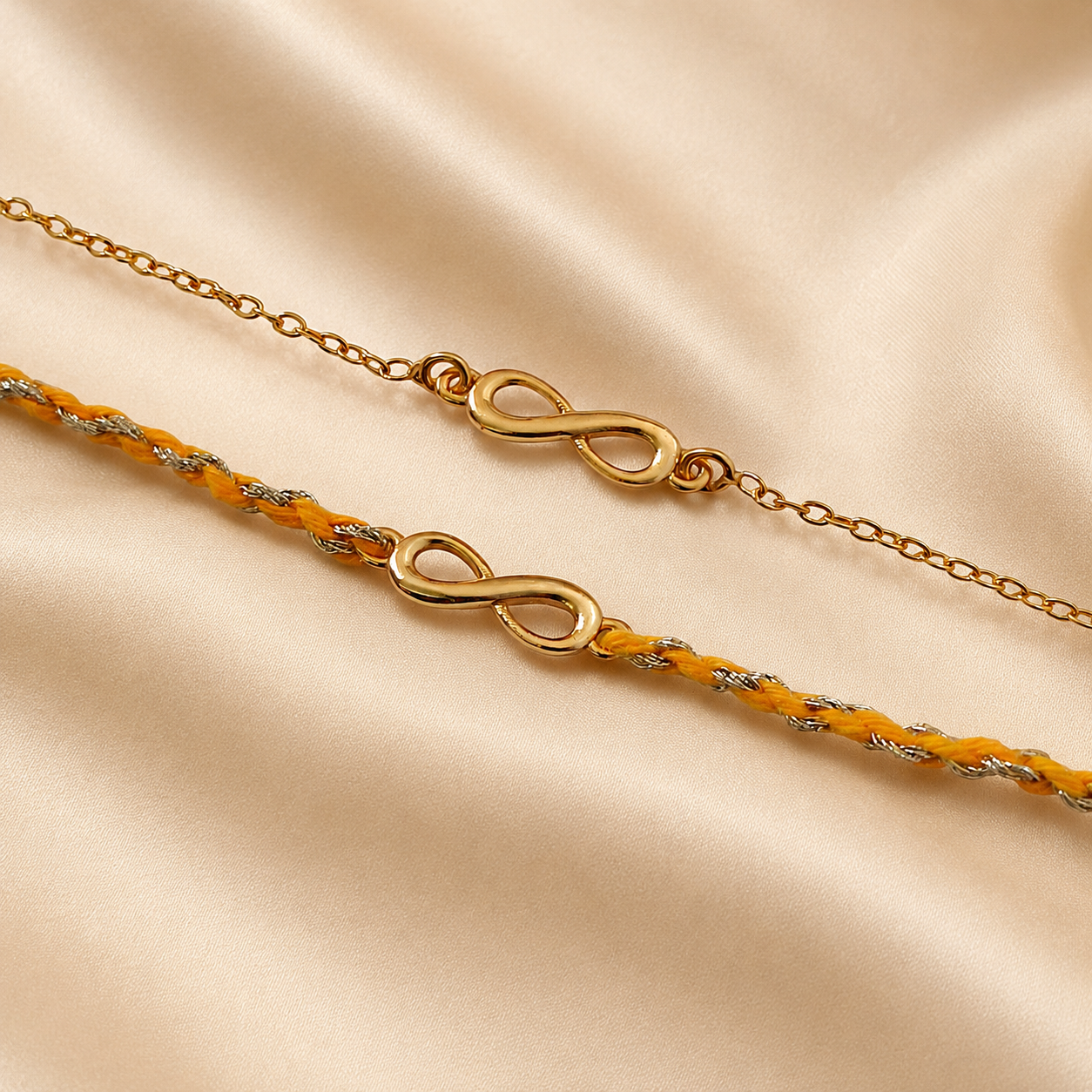 Combo- Infinity Rakhi & Bracelet In 22K Gold Plating