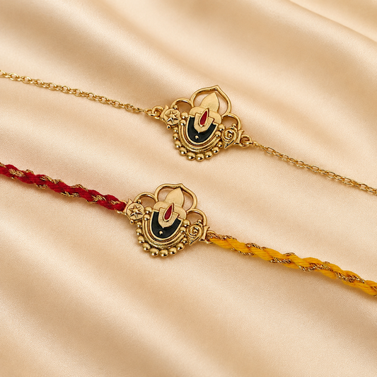 Tirupati Balaji Rakhi & Bracelet in22K Gold Plating