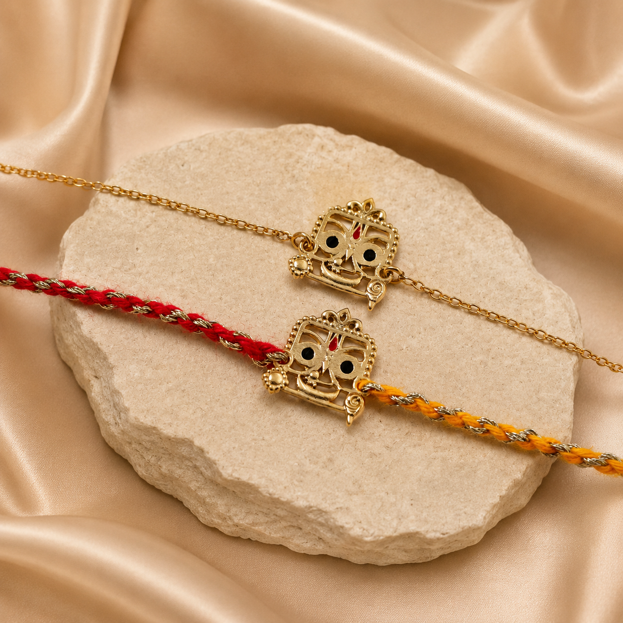 Combo- Jai Jagannath Ji Rakhi Bracelet in 22K Gold Plating