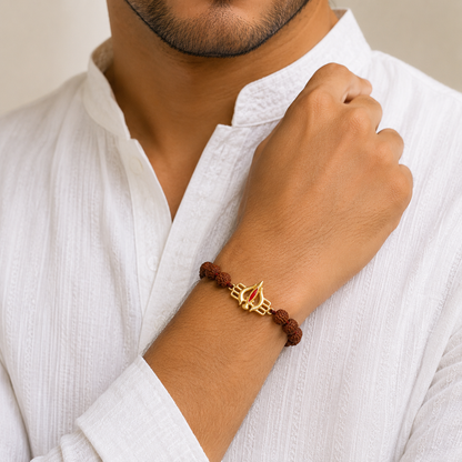 Mahadev Trishul Rudraksh Rakhi Bracelet