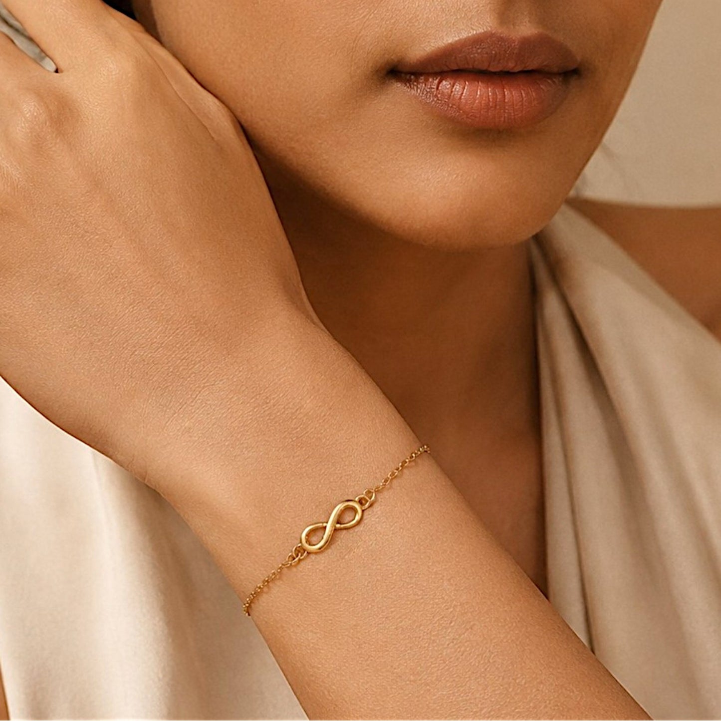 Women Infinity Bracelet in 22k Gold Plating