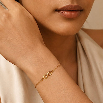 Women Infinity Bracelet in 22k Gold Plating