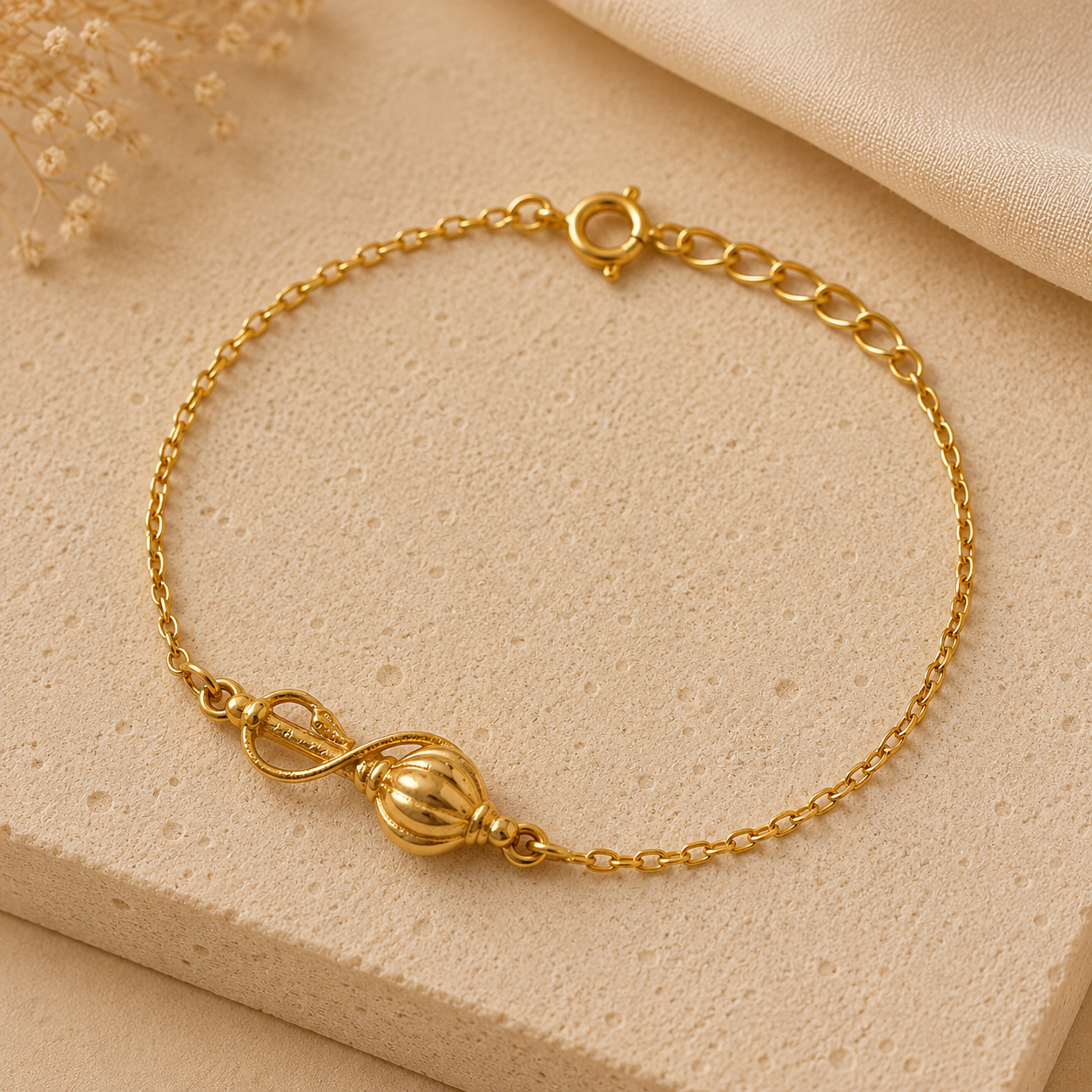 Women Vayuputra Gada Bracelet in 22k Gold Plating