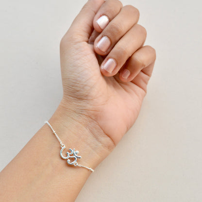 Women- Om 92.5 Pure Silver Bracelet with Free Belpatra