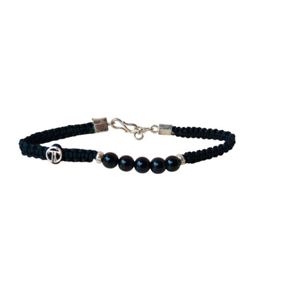 Men- Tourmaline Black Bead Bracelet in 92.5 Pure Silver