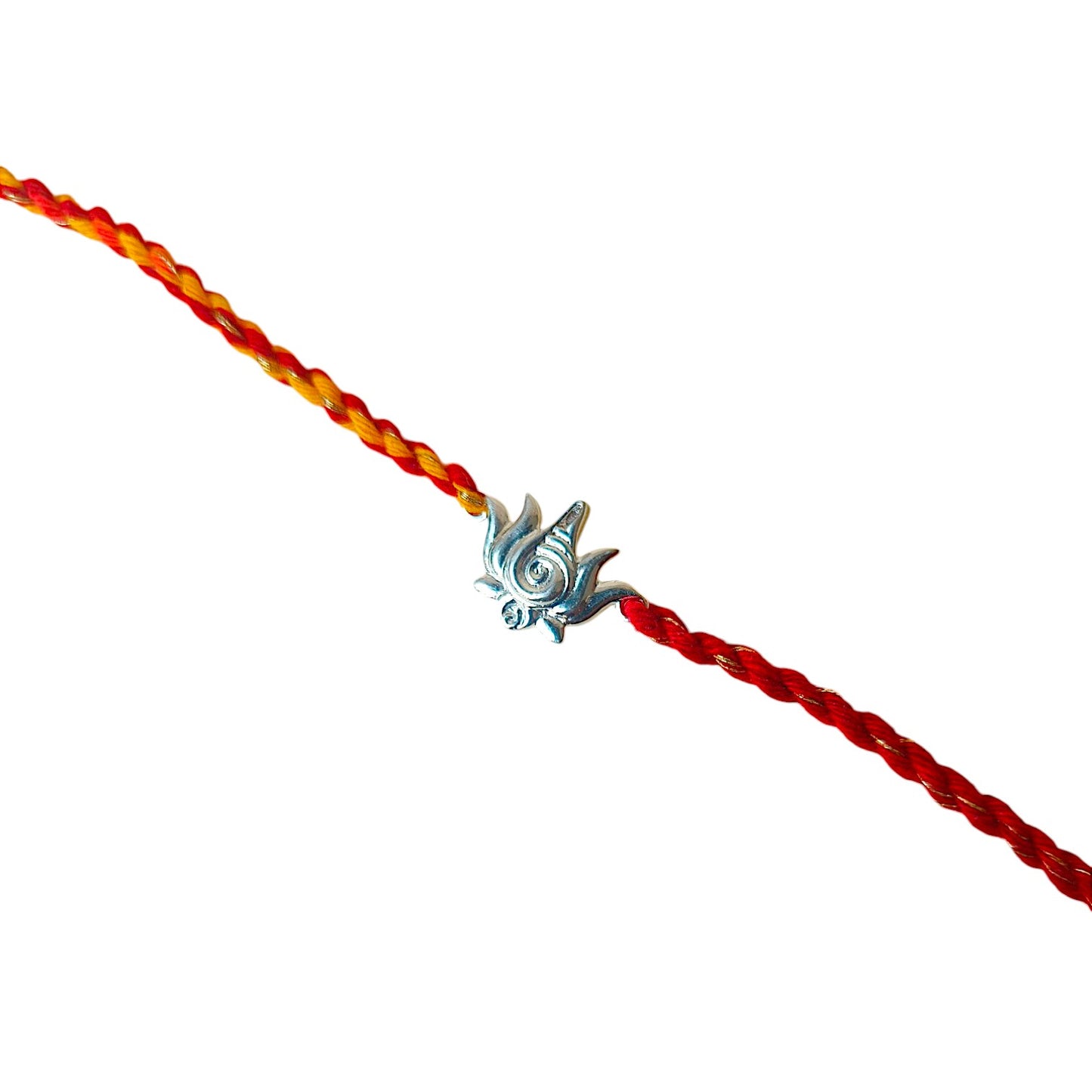 LakshmiNarayan Lotus Rakhi in 92.5 Pure Silver