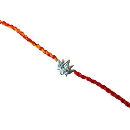LakshmiNarayan Lotus Rakhi in 92.5 Pure Silver