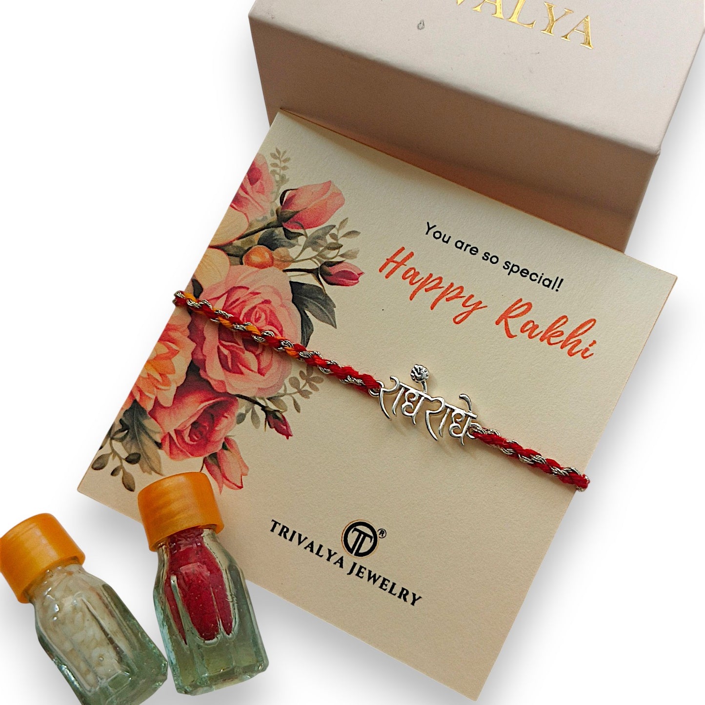 Radhe Radhe Rakhi in 92.5 Pure Silver
