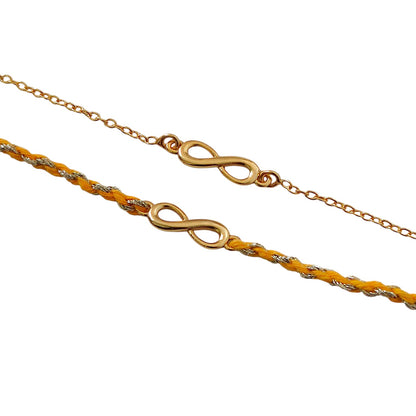 Combo- Infinity Rakhi & Bracelet In 22K Gold Plating
