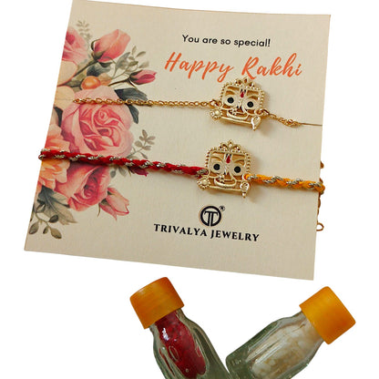 Combo- Jai Jagannath Ji Rakhi Bracelet in 22K Gold Plating