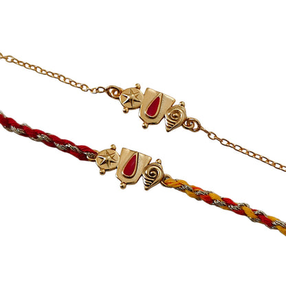 Combo- Narayan Kavach Rakhi Bracelet in 22K Gold Plating