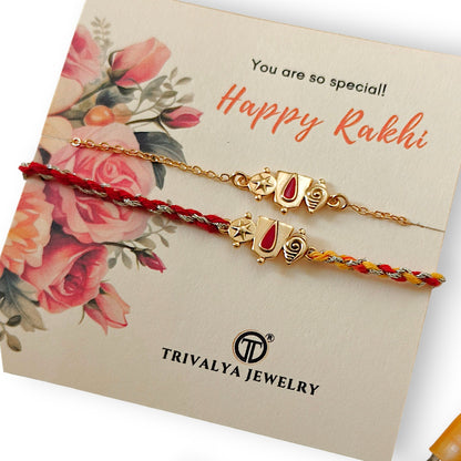 Combo- Narayan Kavach Rakhi Bracelet in 22K Gold Plating