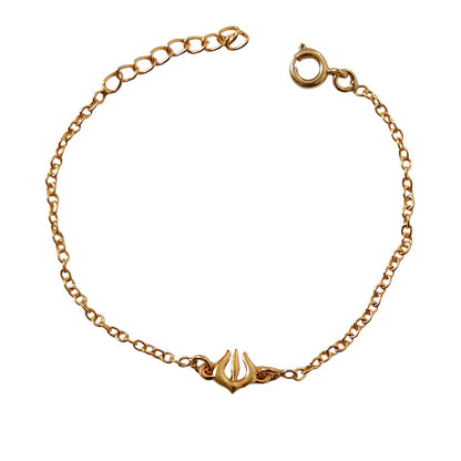 Combo- Mahadev Trishul Rakhi & Mini Trishul Bracelet in 22K Gold Plating