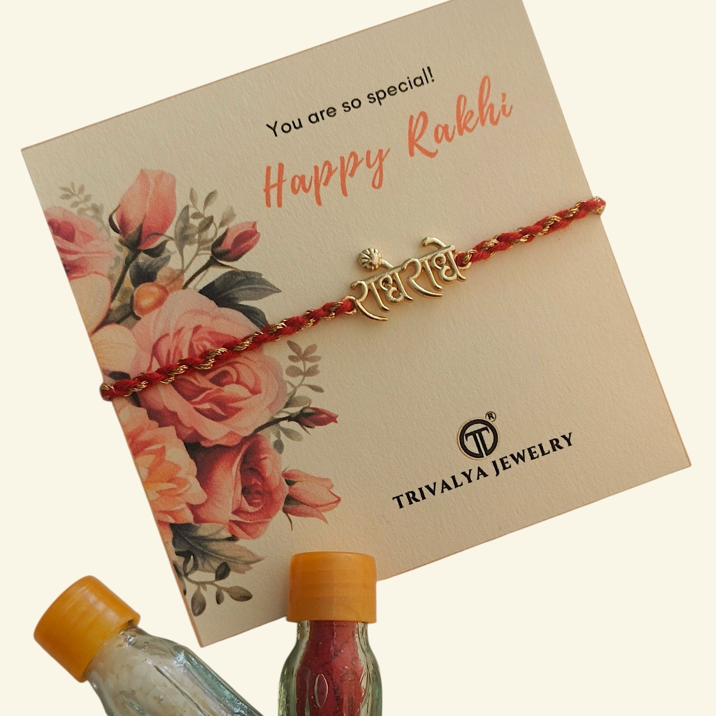 Radhe Radhe Rakhi – 22K Gold Plated