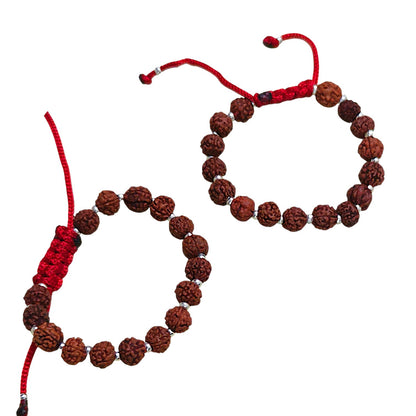 5 Mukhi Rudraksh Kavach for Kids - Red